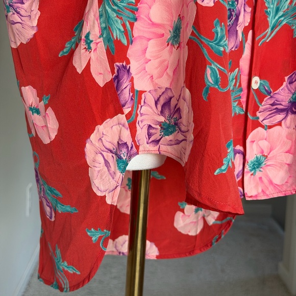 Vintage Ralph Lauren Silk 🌸Floral🌺 Shirt Made in Italy -12 - Picture 3 of 12